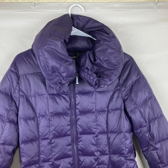Laundry by Shelli Segal Womens XS Down Quilted Puffer Winter Jacket Purple - Picture 2 of 9